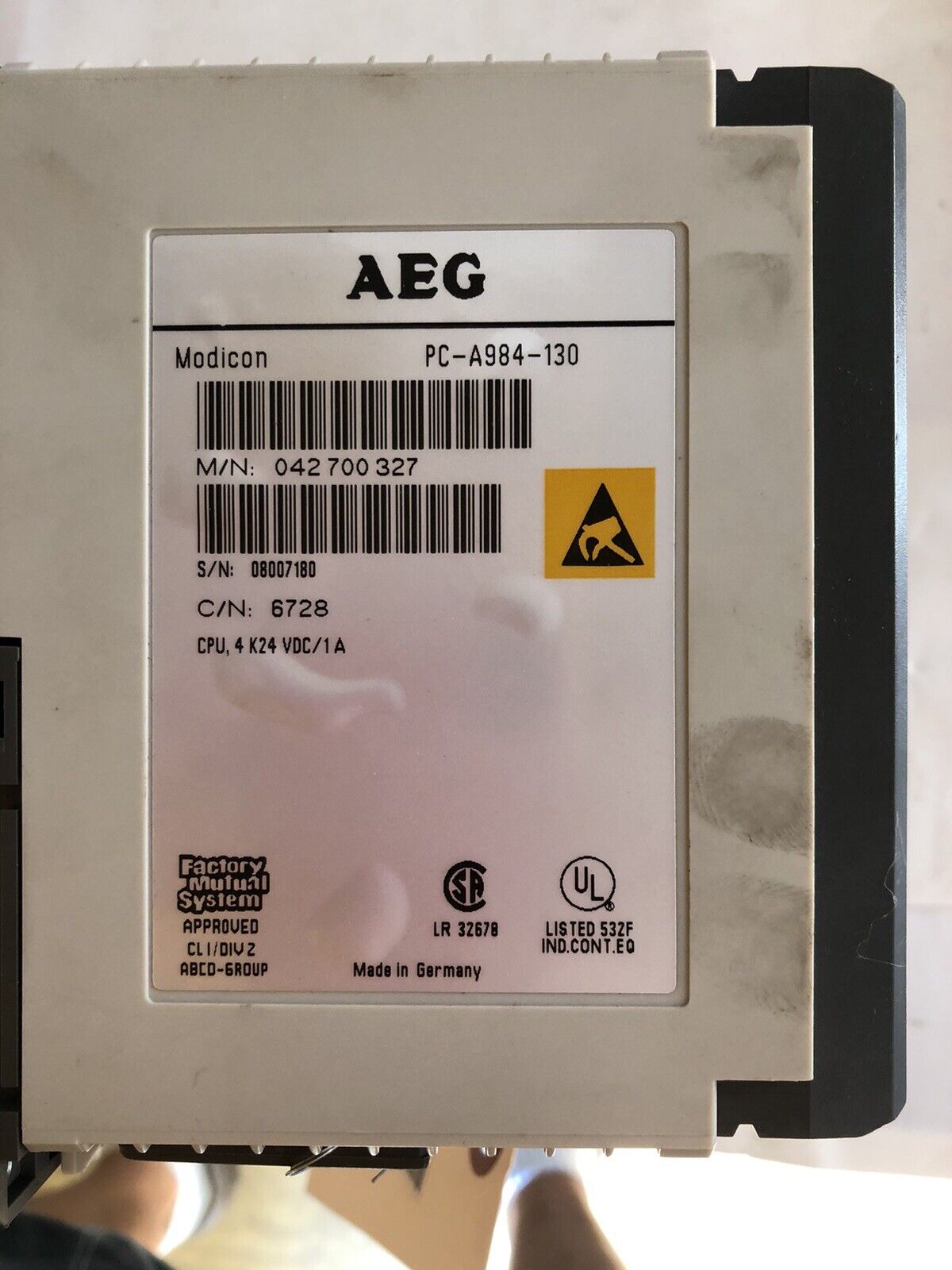 Aeg Modicon Plc System, Pc-A984-130, Dep 218 6728-042.276454, Dap 210,Dh