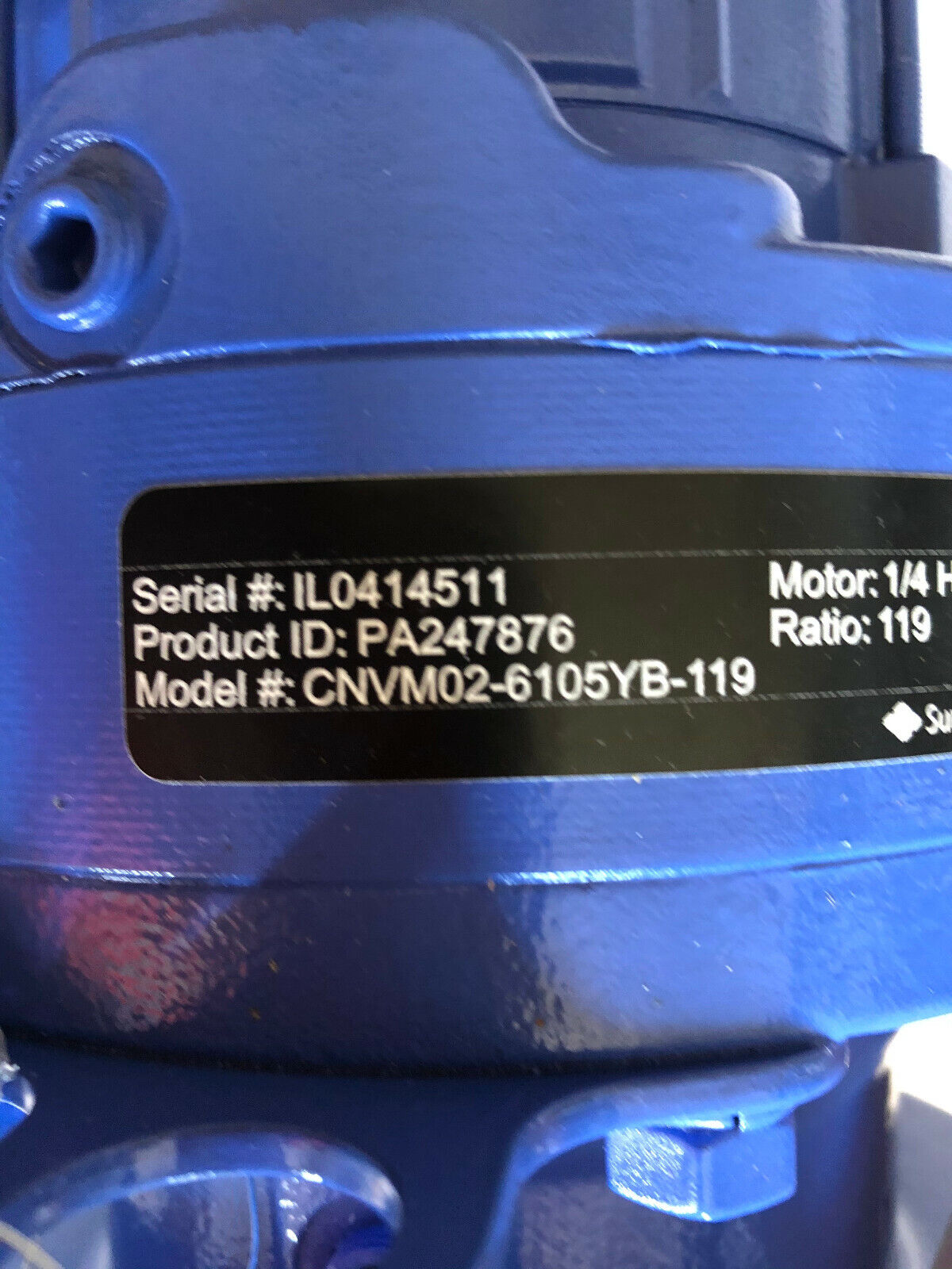 New Sumitomo Cnvm02-6105Yb-119,Pa247876 3-Phae Induction Motor,1/4Hp,Ratio119,Fe