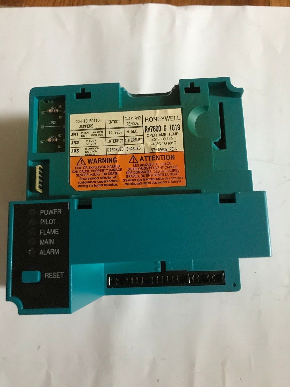 Honeywell Rm7800 G 1018 Burner Control, (Alarm Is On),Ef