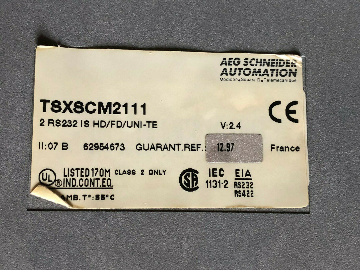 Aeg Tsx-Scm-2111 Schneider 1D1.0, Scm 21, Rs232 Is Hd/Fd/Uni-Te,En