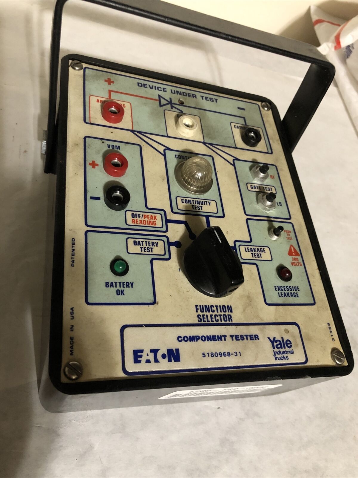Eaton 5180968-31,Yale 5180968-31 Component Tester,Fk