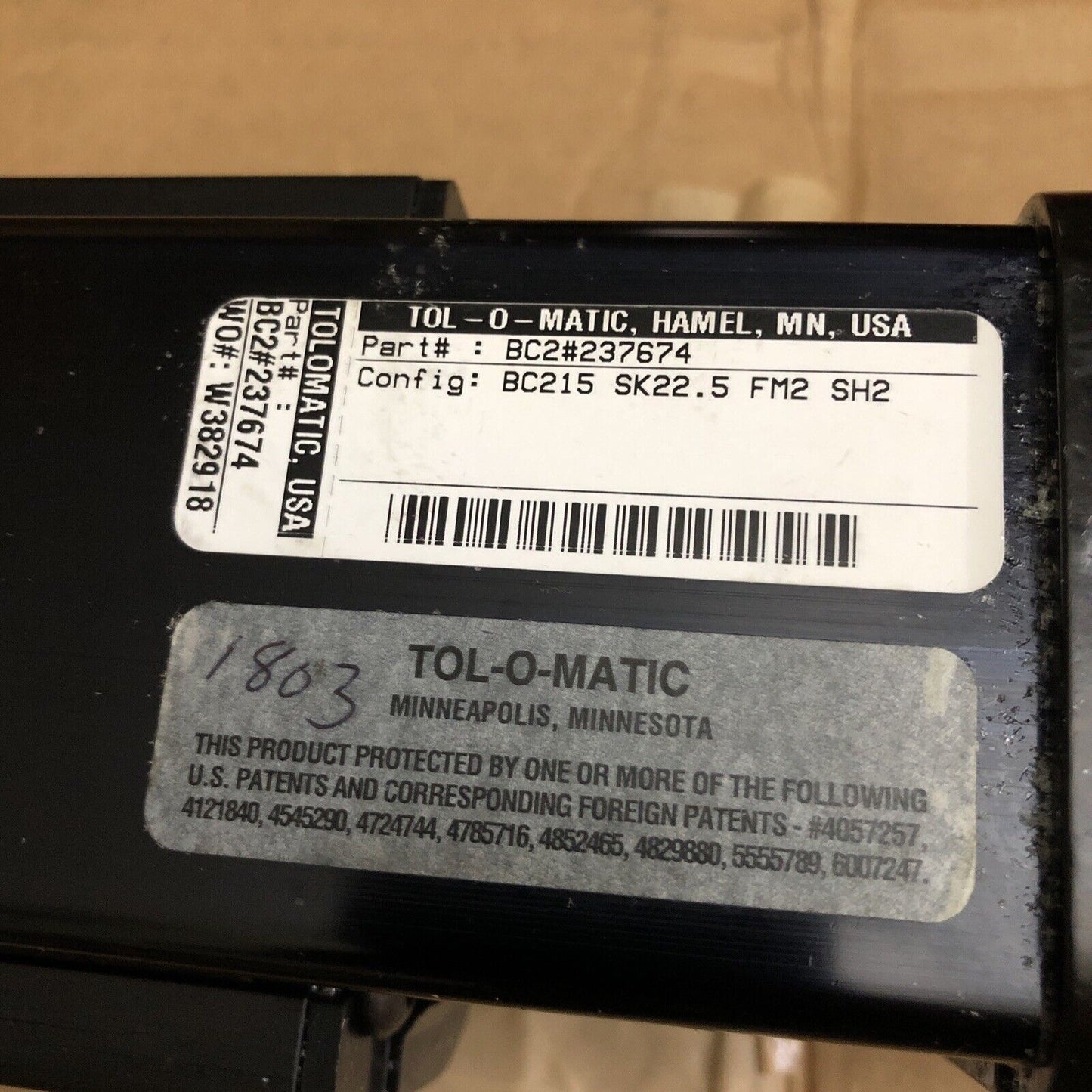 New Tolomatic Bc2#237674 Tol-O-Matic Pneumatic Linear Slide, Travel: 560Mm,Ba