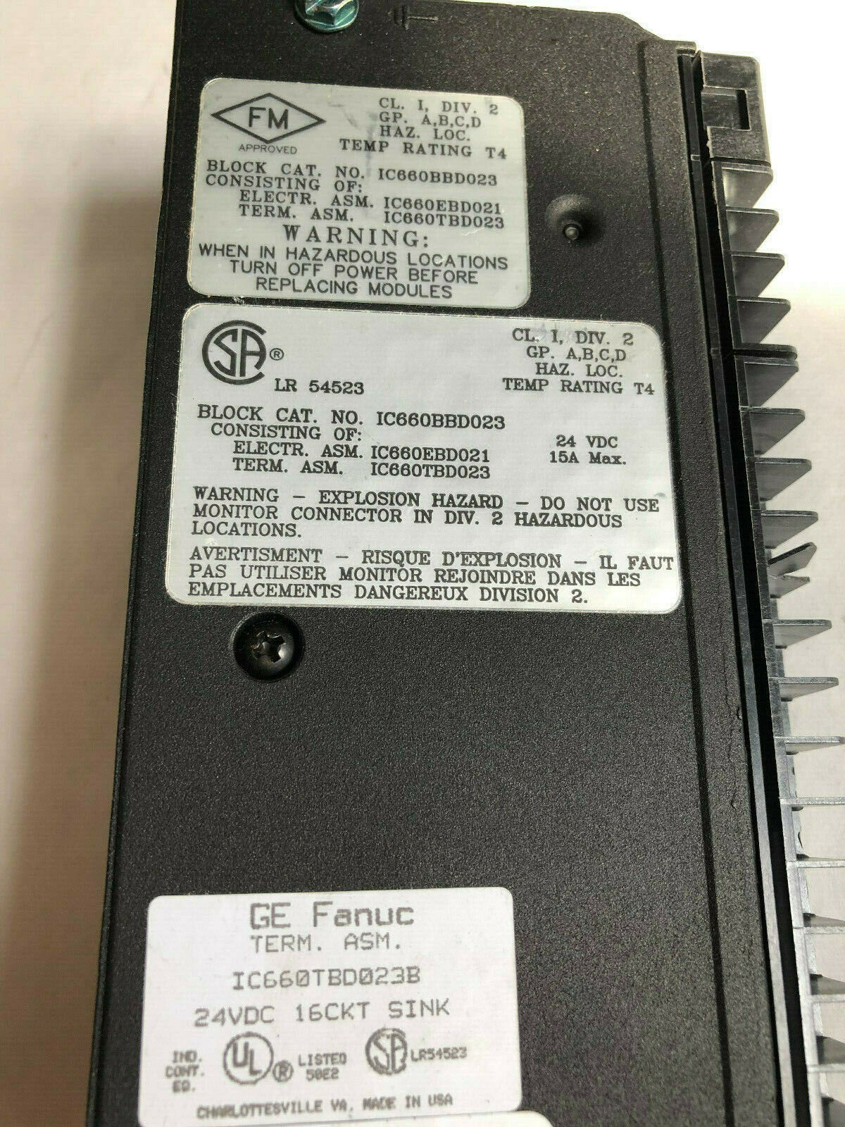 New Ge Fanuc Ic660bbd023 Block 24Vdc Sink I/O 16 Circuits,2/3 Wire Sensor C,Sk