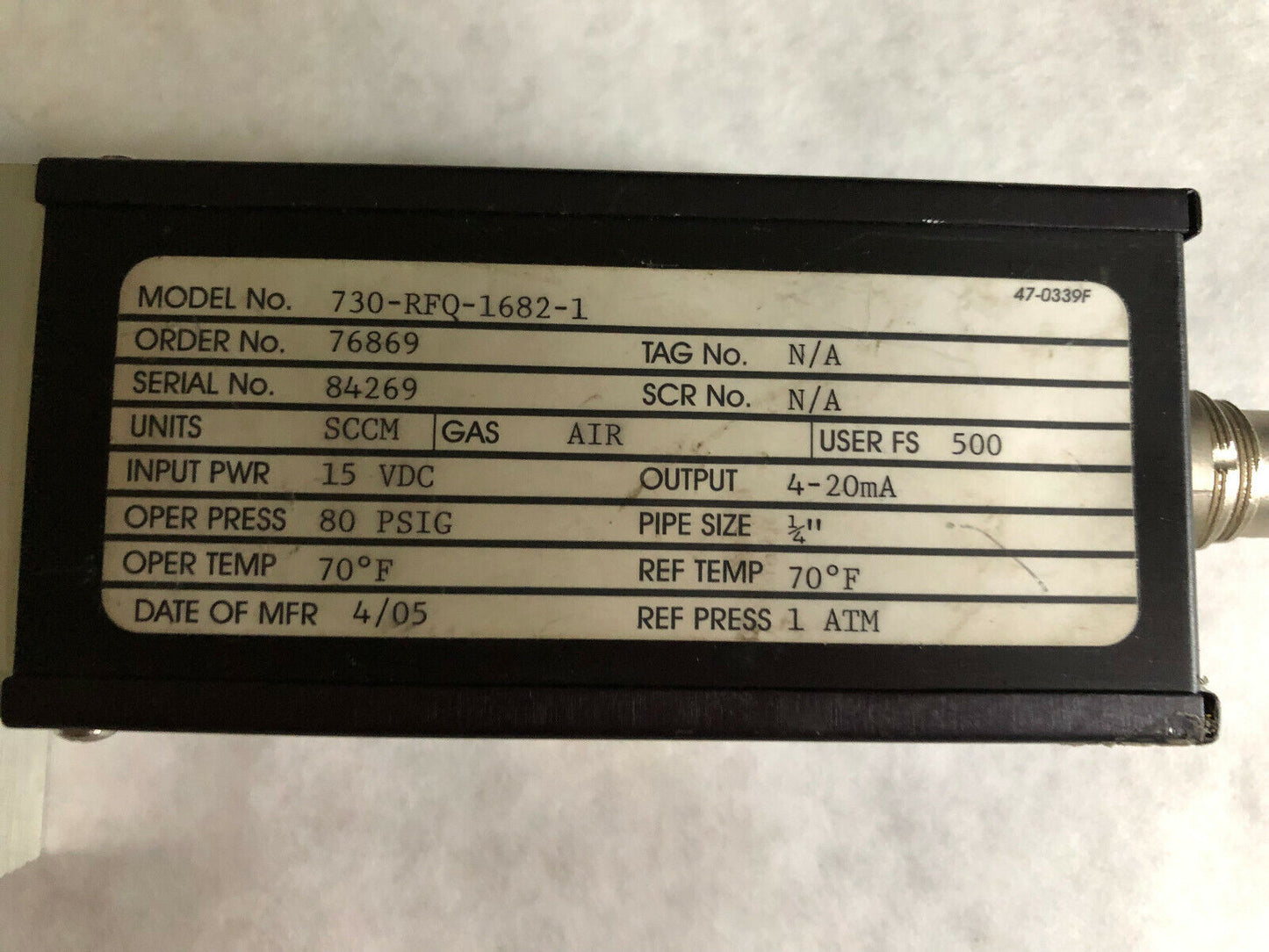 Sierra 730-Rfq-1682-1 Flow Meter 730-Rfq-1682-1,76869,,Aa,Sk