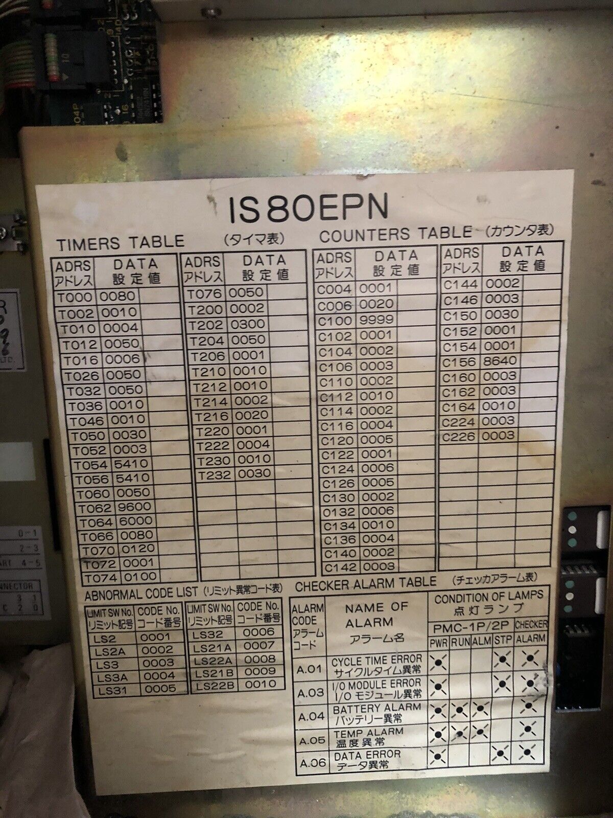 Toshiba Is100en-Is220en Injection Moulding Controller,Chk-105S,Pmc-2P,Cl