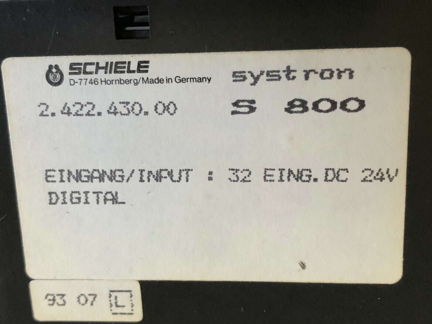 Schiele 2.422.430.00,S 800, Abb Input Module 24Vdc ,Cf