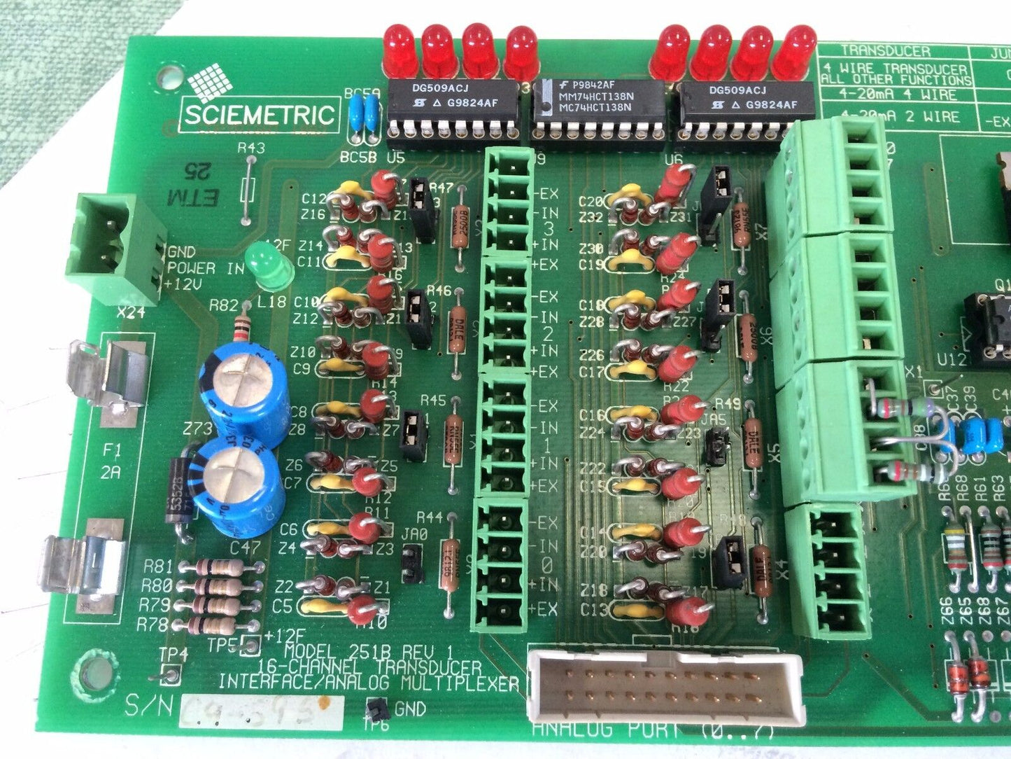 Sciemetric 251B Rev 1 Multiplexer Analog Interface,16 Channel Transducer,Cx,Fg