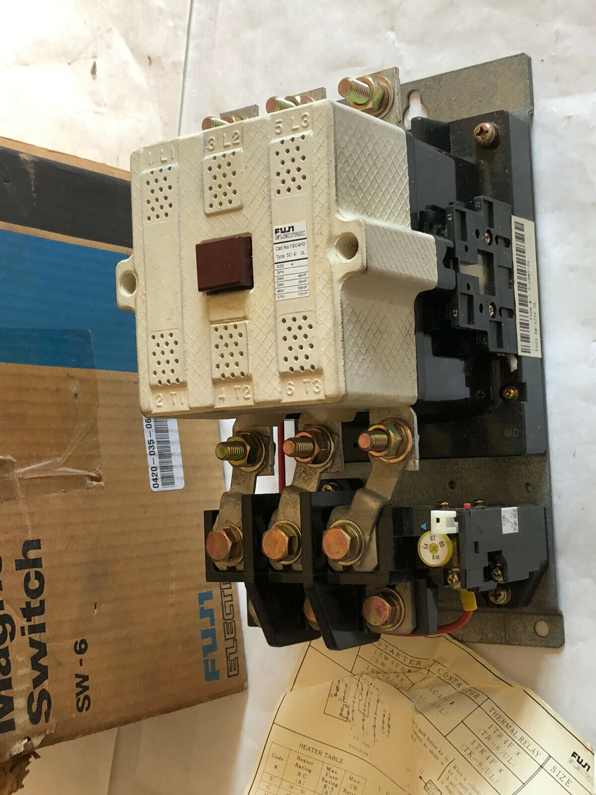 Fuji 1Sc4fo Magnetic Contactor,Fuji 1Sc4f0,1Sw4fo,1Tk4fh,Tk-6/Ul,110V Coil,Fg