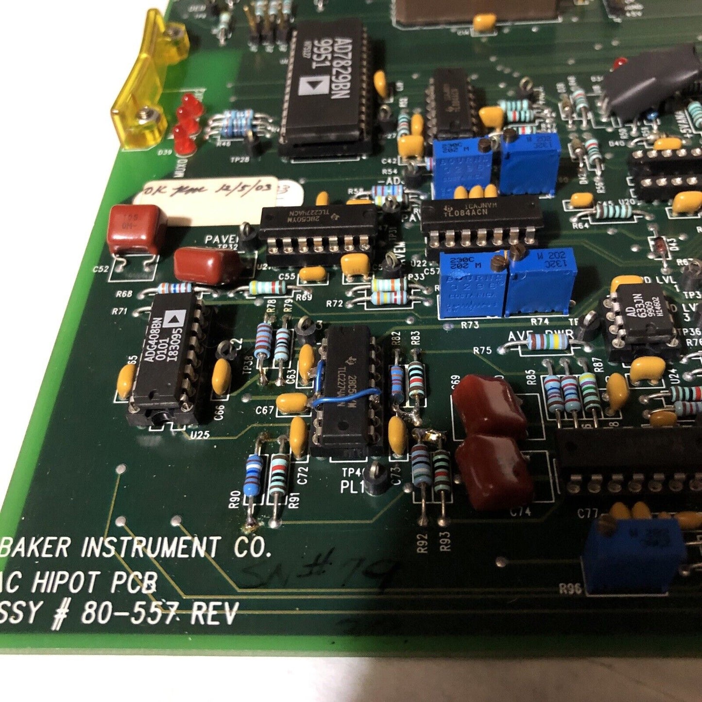 Baker Instrument 80-557 Rev Cnc Ast-Power Ac Hipot Pcb Board,Fe