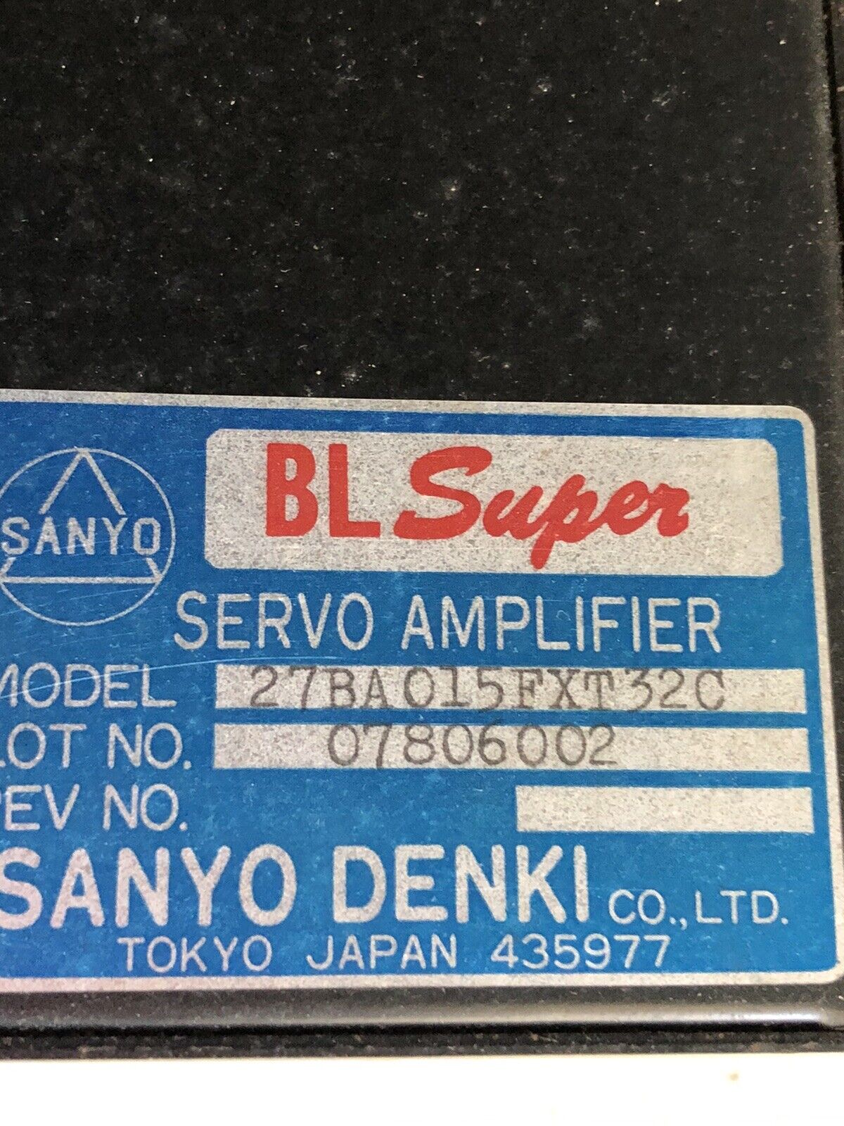 Kawasaki/ Sanyo Denki 27Ba015fxt32c Bl Super Servo Amplifier 27Bao15fxt32c,Te