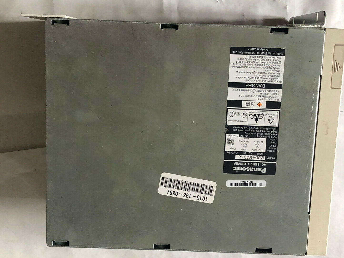 Panasonic Mdda403d1a Ac Servo Driver 200-230V Input,113 Output,4Kw,Bi