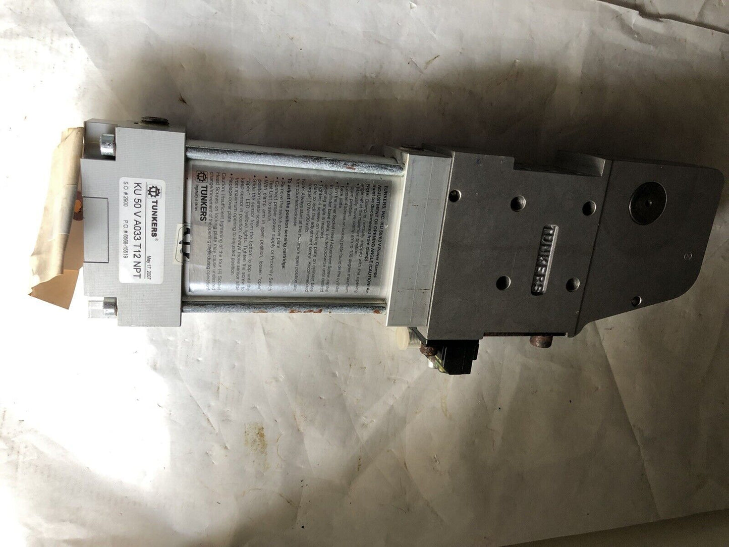 Tunkers Ku 50 V A033 T12 Npt Pneumatic Power Clamp,130* Rotation,Ni2-Q9,Tn
