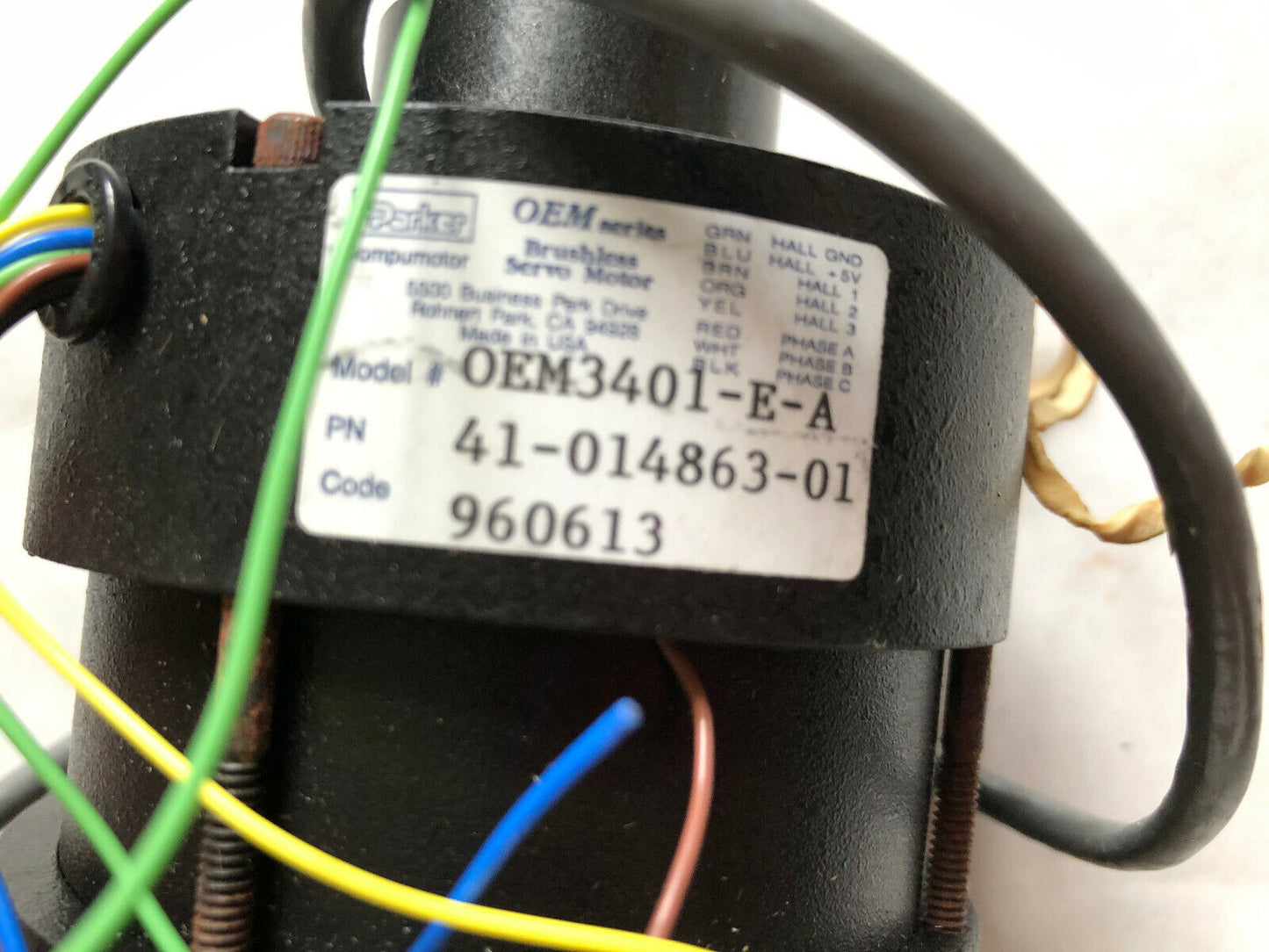Parker 41-014863-01,Oem3401-E-A,Compumotor Oem3401-E10a-Mo Servo Motor,Ei