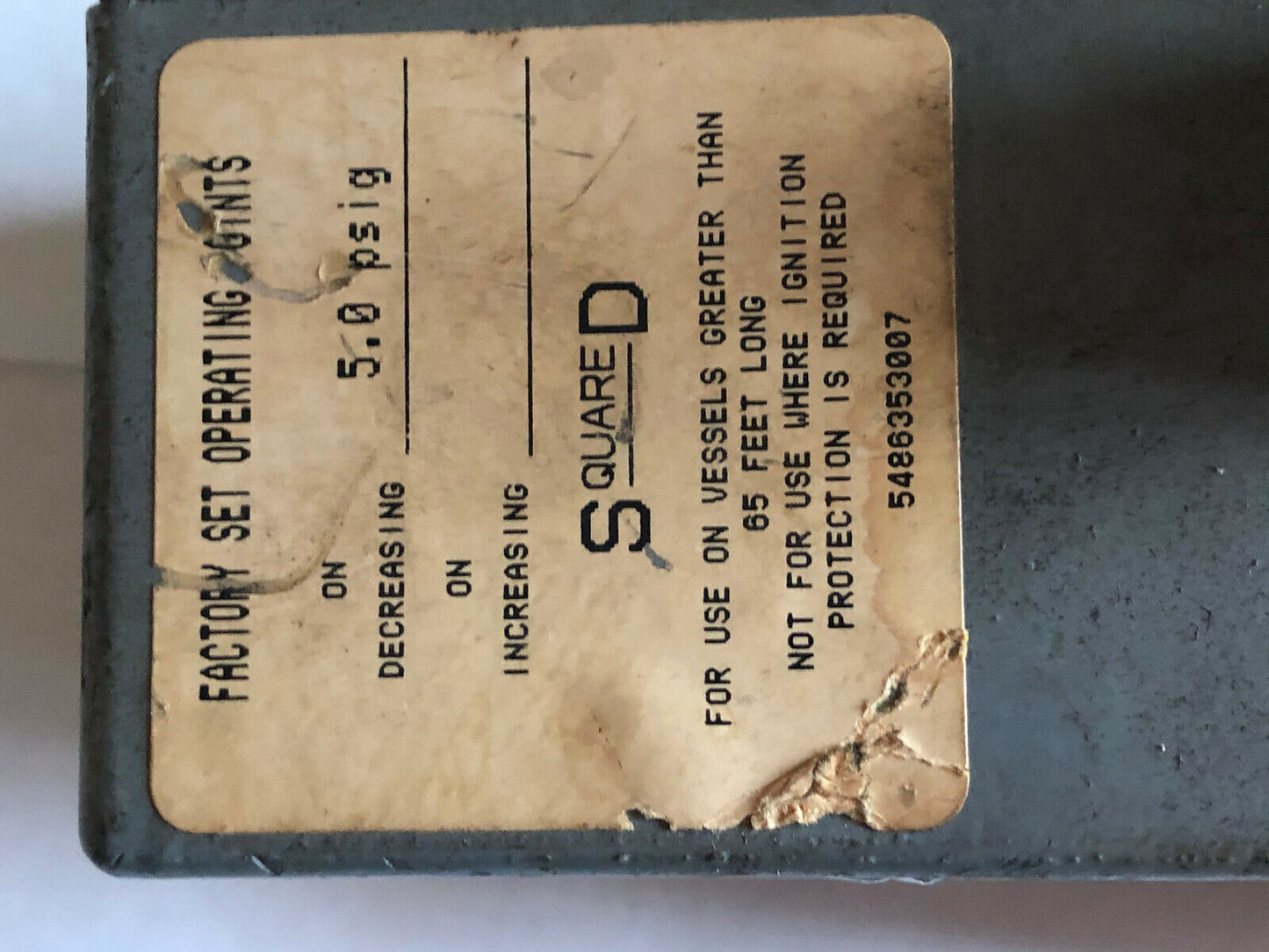 New Square-D 9012-Gaw-21,9012 Gaw-21 Industrial Pressure Switch,2-10 Psi,Se