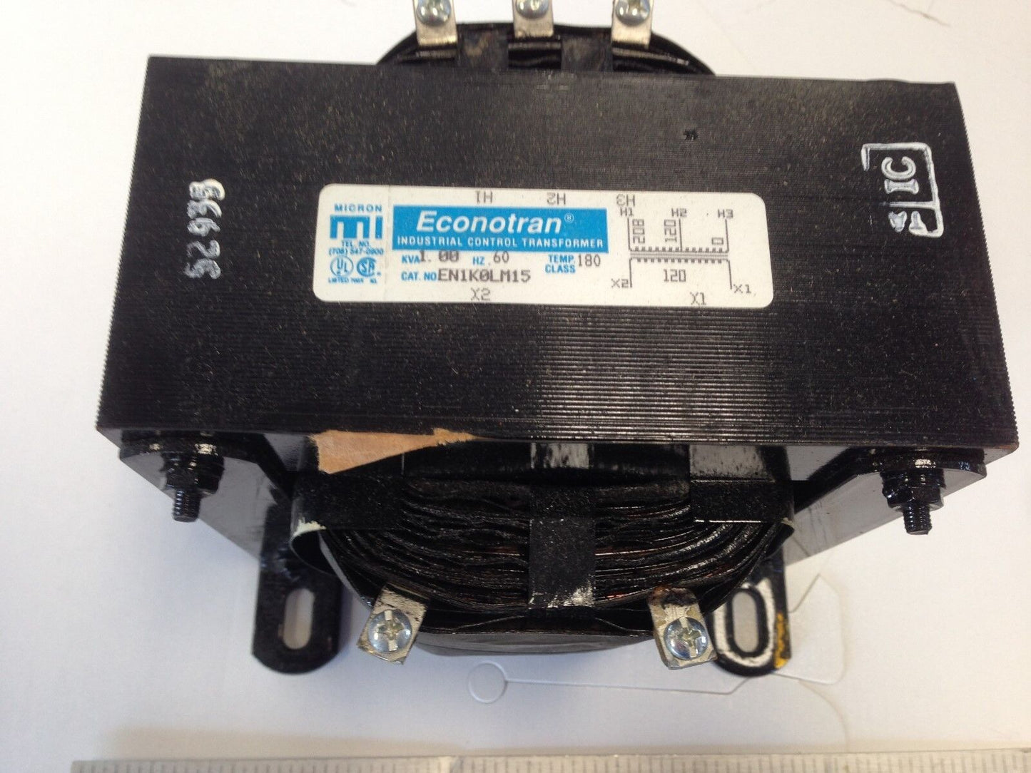 New Mi Micron Econotran En1k0lm15 Transformer 120/208V 60Hz 1.0Kva,Dg,Dc