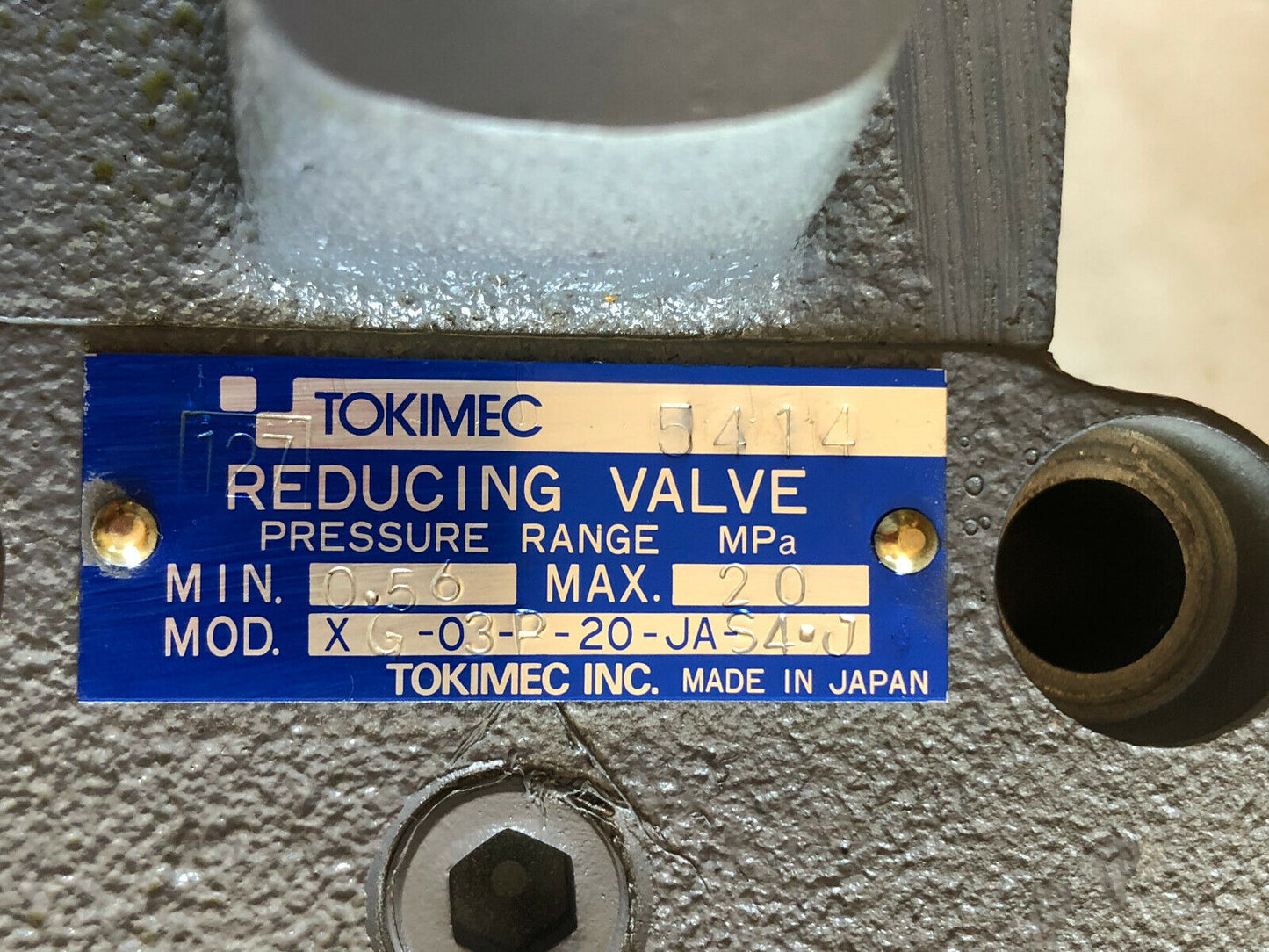New Tokimec Xg-03-B-20-Ja-S4-J Reducing Valve,Fg
