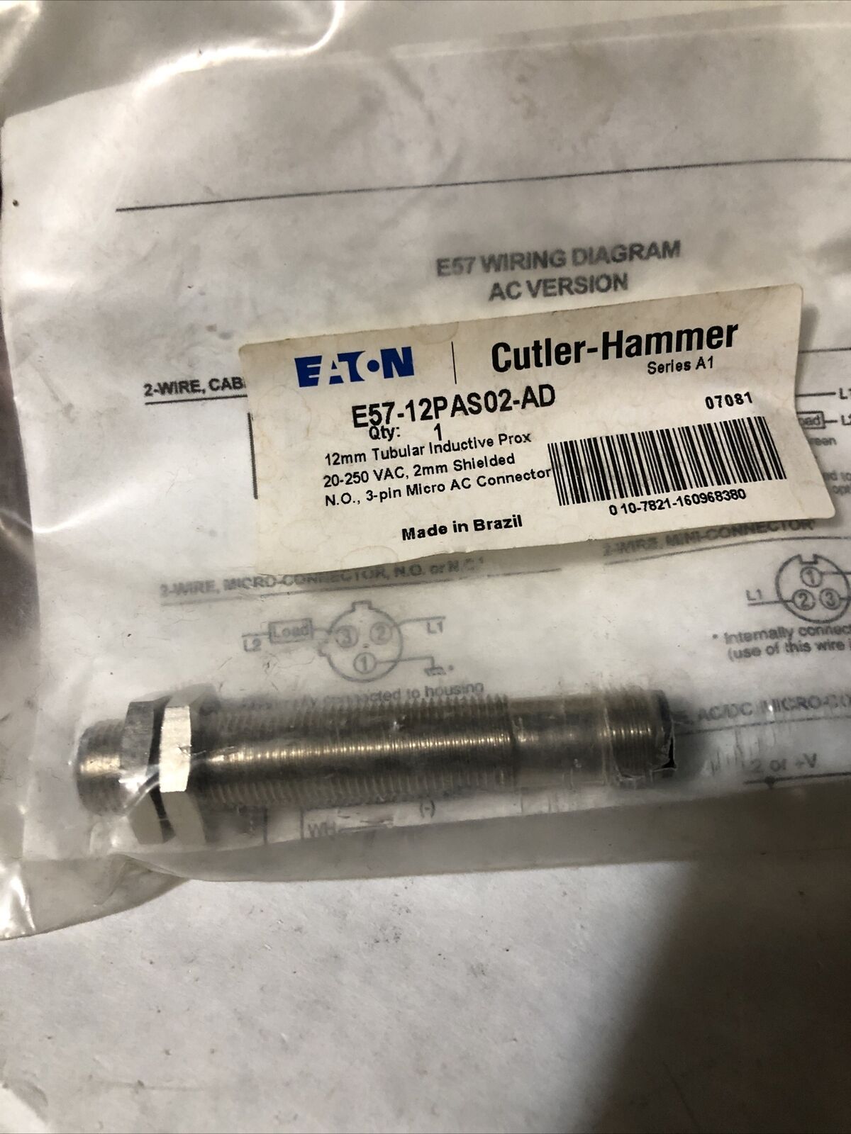 New Eaton Cutler-Hammer E57-12Pas02-Ad Sensor,Bu
