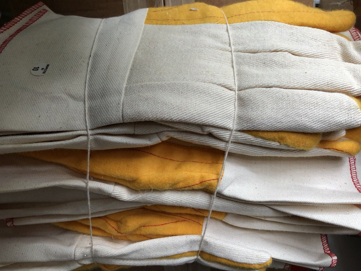 Lot 70 Pair Medium Padded Palm Cotton Industrial Work Gloves,Dl