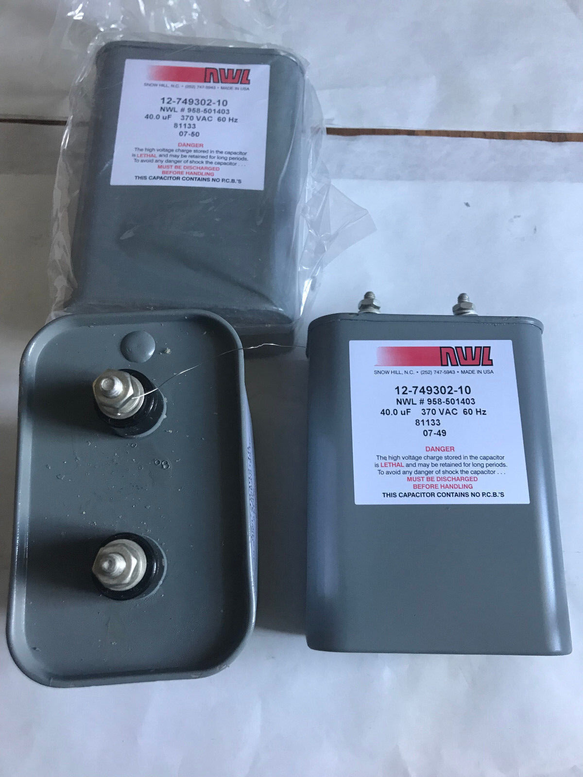 Emerson Electric 12-749302-10 Nwl,Paper Capacitor,40Uf 370Vac 60Hz 958-501403,Er
