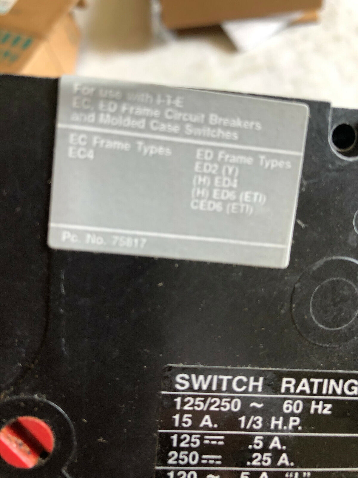 New Siemens S07ed62ab,Ite 14-22 Awg Circuit Breaker,Db