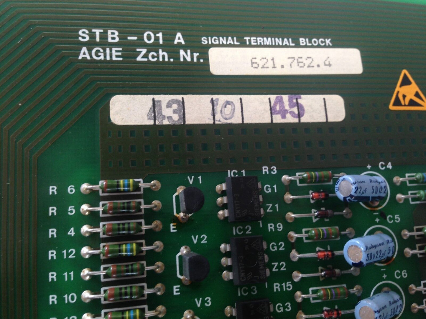 Agie 621.762.4,Agie Stb-01A Signal Terminal Block Pcb Card Circuit,Bx