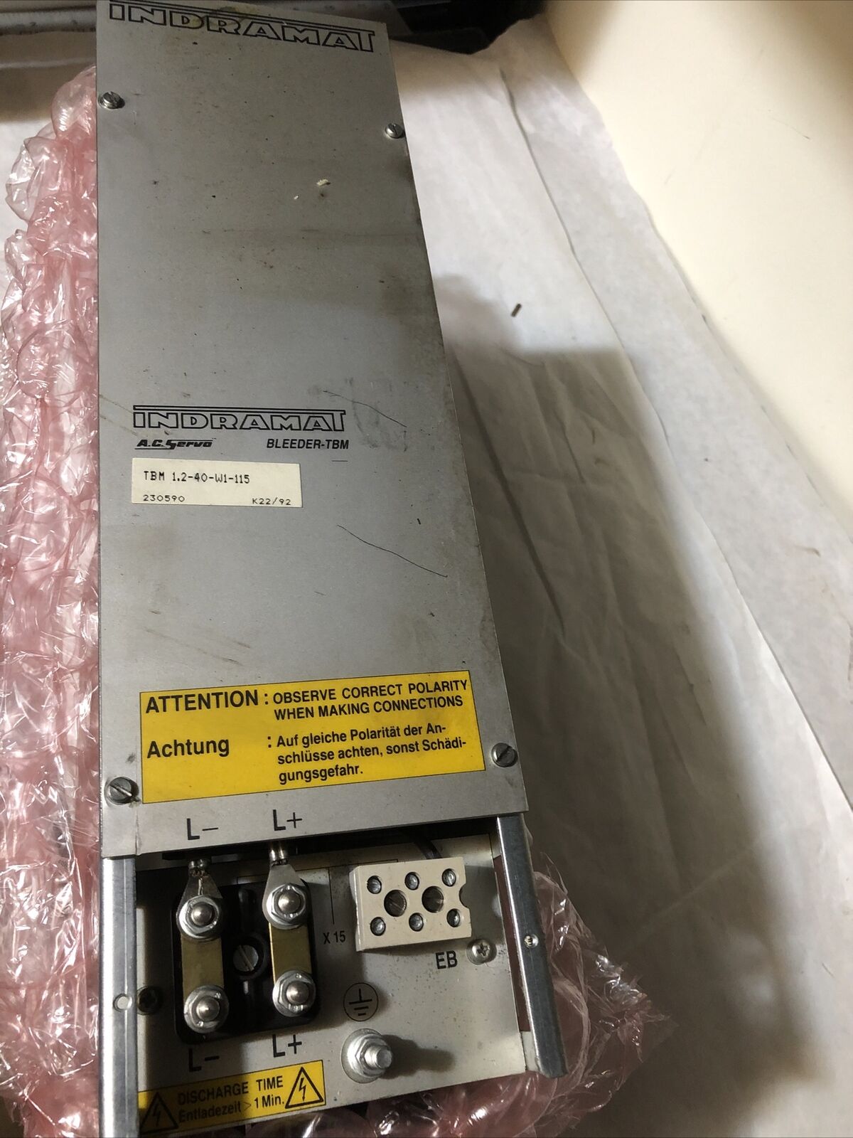 Indramat Tbm 1,2-40-W1-115 Ac Servo Bleeder Tbm Tbm 1.2-40-W1-115,Bm