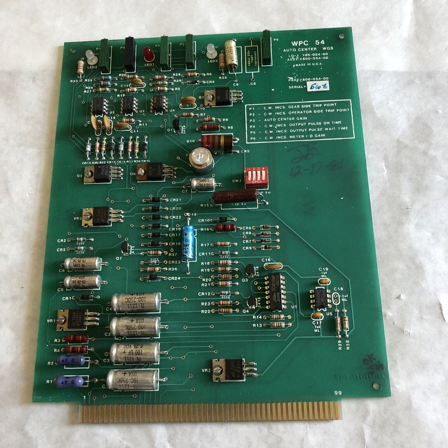 Web Printing Wpc 54, 800-054-00 Auto Center Wgs,Lg-1,185-054-00,Es
