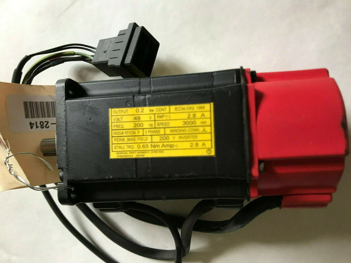 Fanuc A06b-0113-B175#7008 Ac Servo Motor49v, 2.8A, 3000Rpm,Fanuc B 0.5/3000,Sk