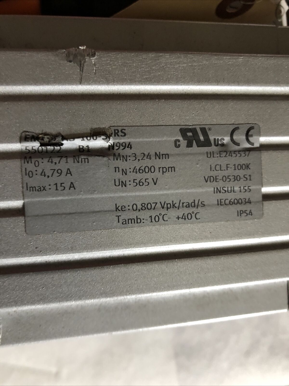Festo Emms-As-100-S-Rs,N1001 Servo Motor Neugart Ple 80,2074146 Gear Reducer,Bm