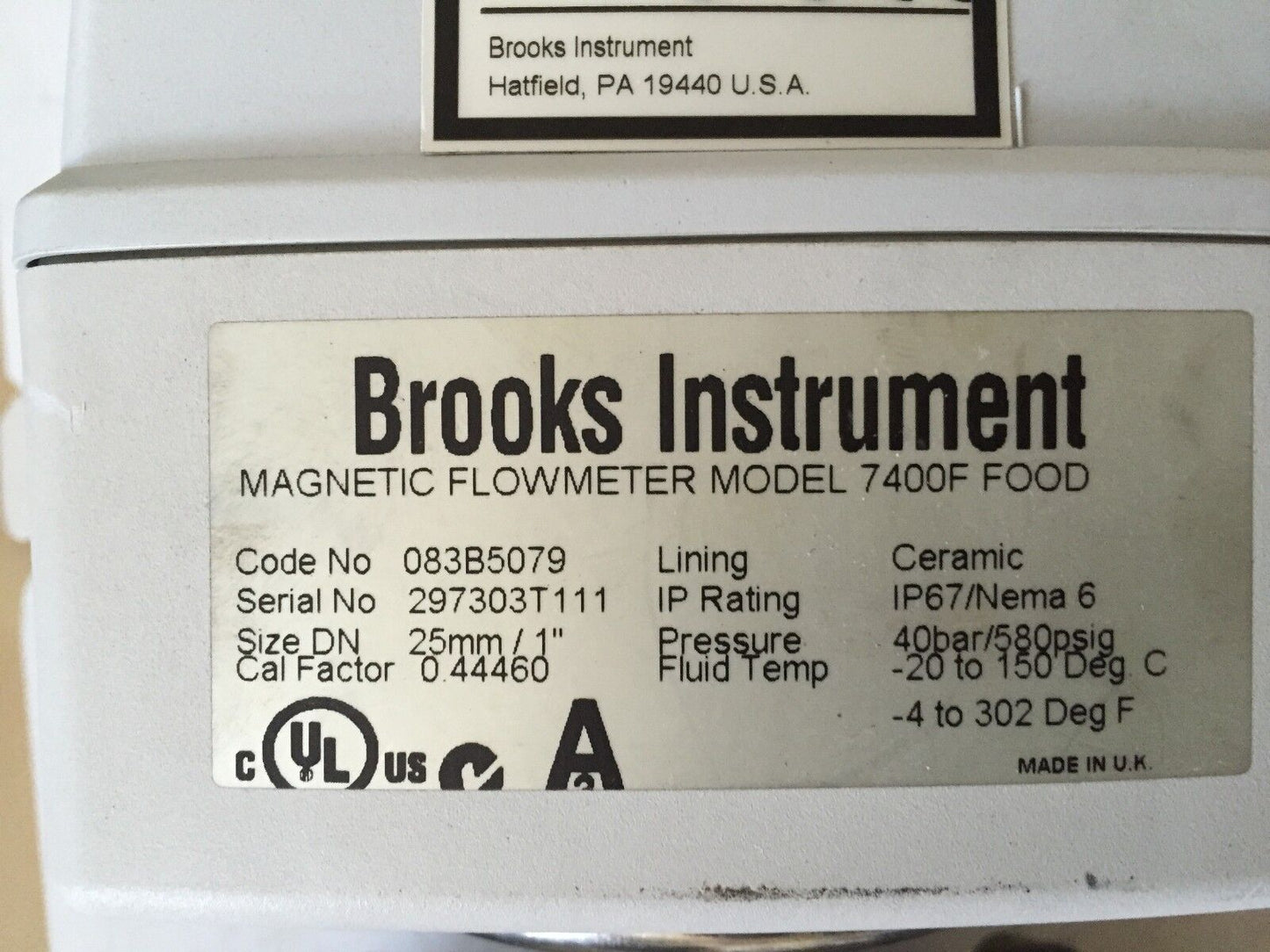 Brooks Mag 7400,7400F Food,083B5079,083B5071 / 083B5005,Flow Meter,Bi