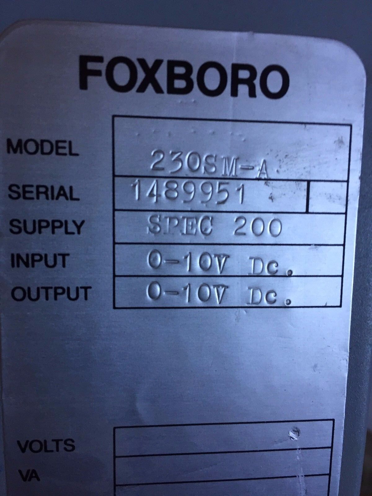 Foxboro 230Sm-A Analog Control Display Station Dual Alarm,Bv