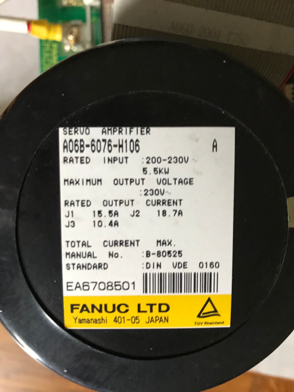 Fanuc A06b-6076-H106,A20b-1006-0110/03A Servo Amplifier,A06b6076h106,230V,Ek