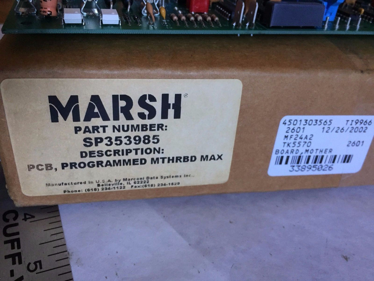 New Marsh Sp353985 Programmed Rc. Motherboard 353985-Hb,Marconi Data ,Bz