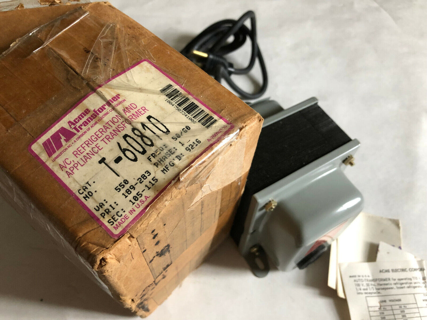 New Acme Electric T-60810 Auto Transformer 550Vac Refrigeration & Applliance,Ag