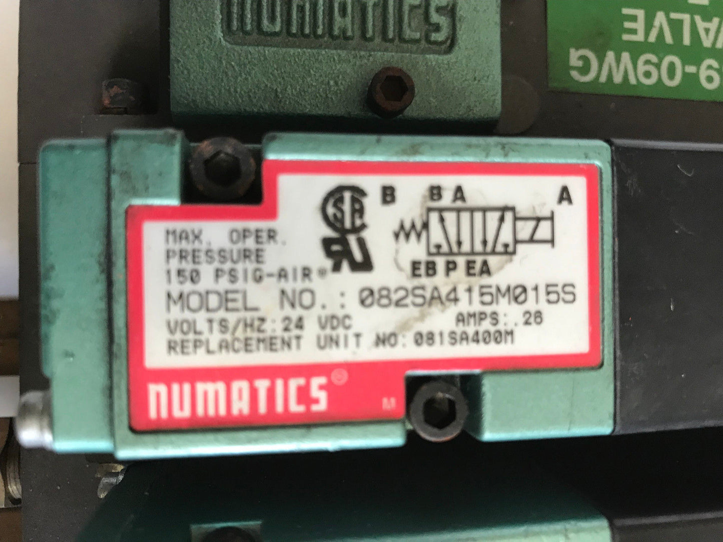 Numatics 0889-09Wg Valve 22-E-6Ab Flexiblok 225-285B Assembly,082Sa415m015s,Si