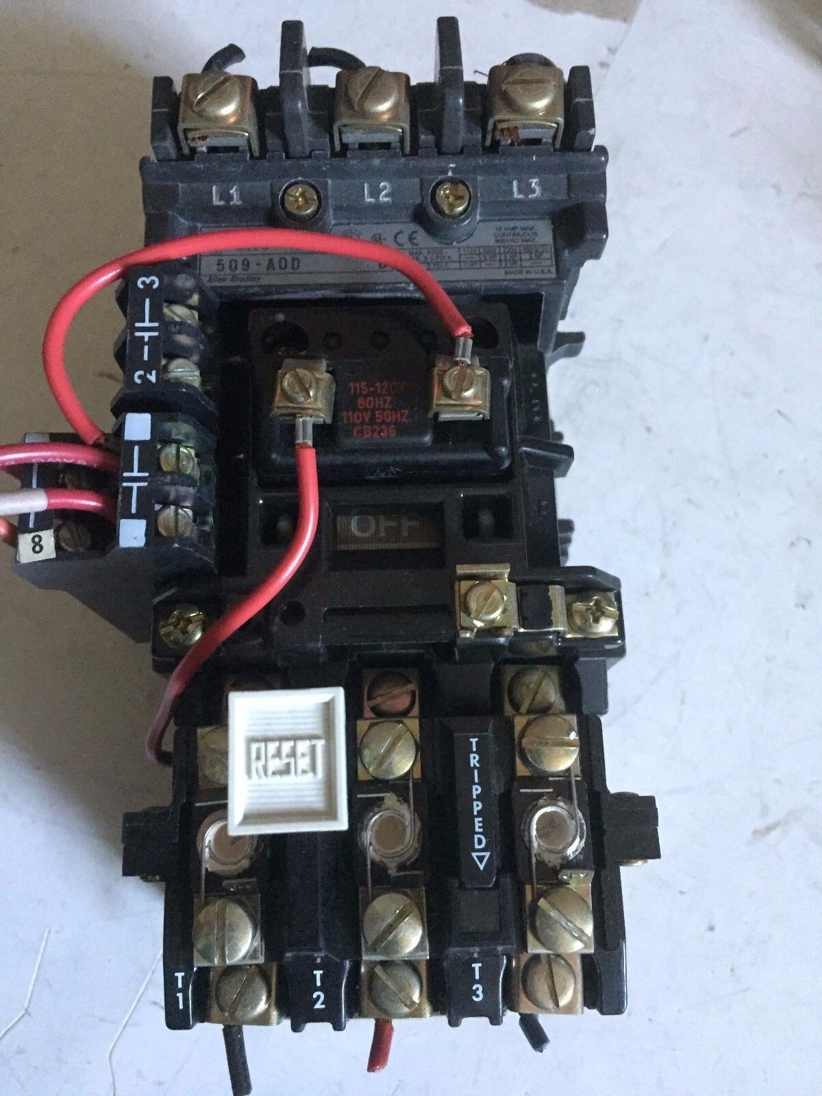 Allen-Bradley 509-Aod,509-A0d Nema Size 0,595-Aa C,Magnetic Starter 110V,Bw