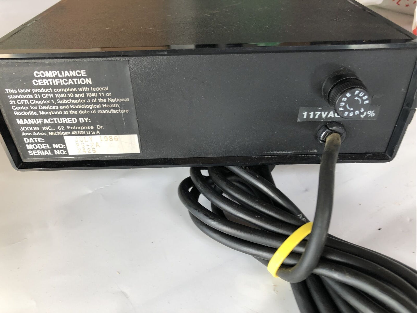 Jodon Laser Ps-2A Power Supply, 115 V, No Key,Fl