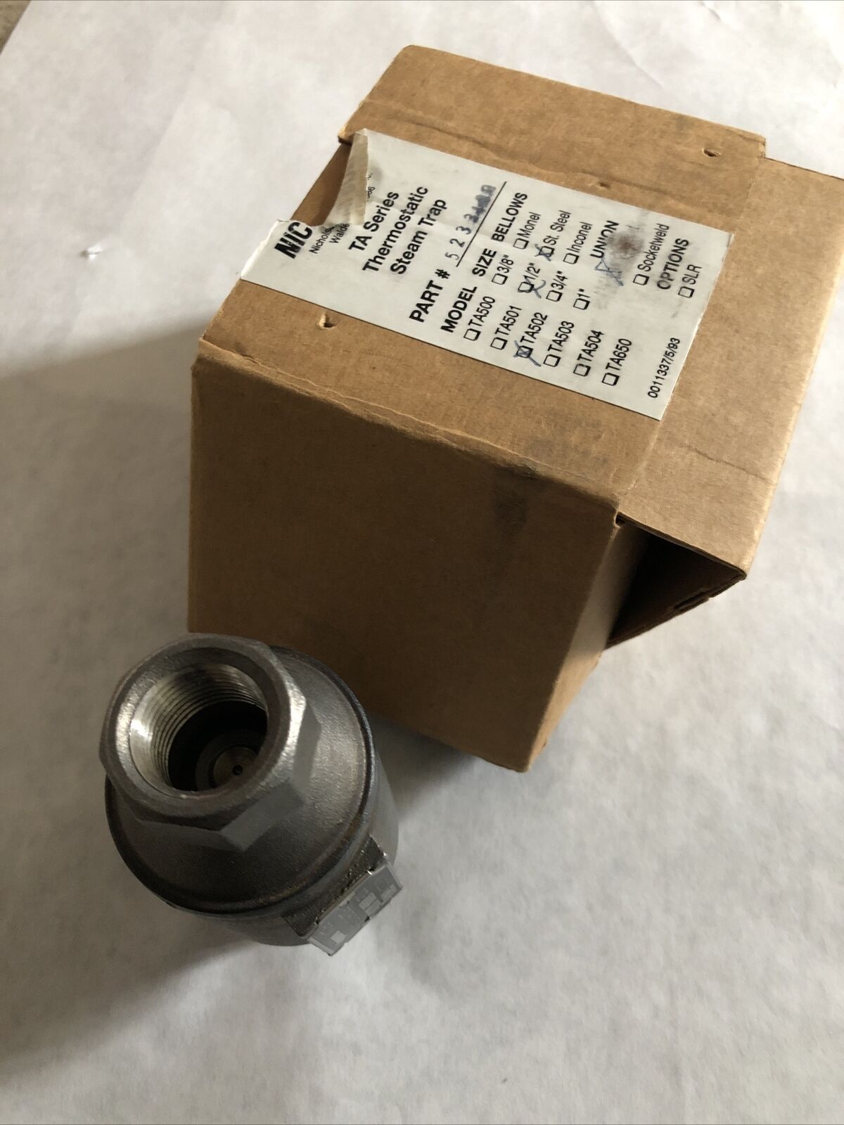 New 1/2" Npt Nicholson Ta 502 Thermostatic Steam Trap 500 Psi ,Bz