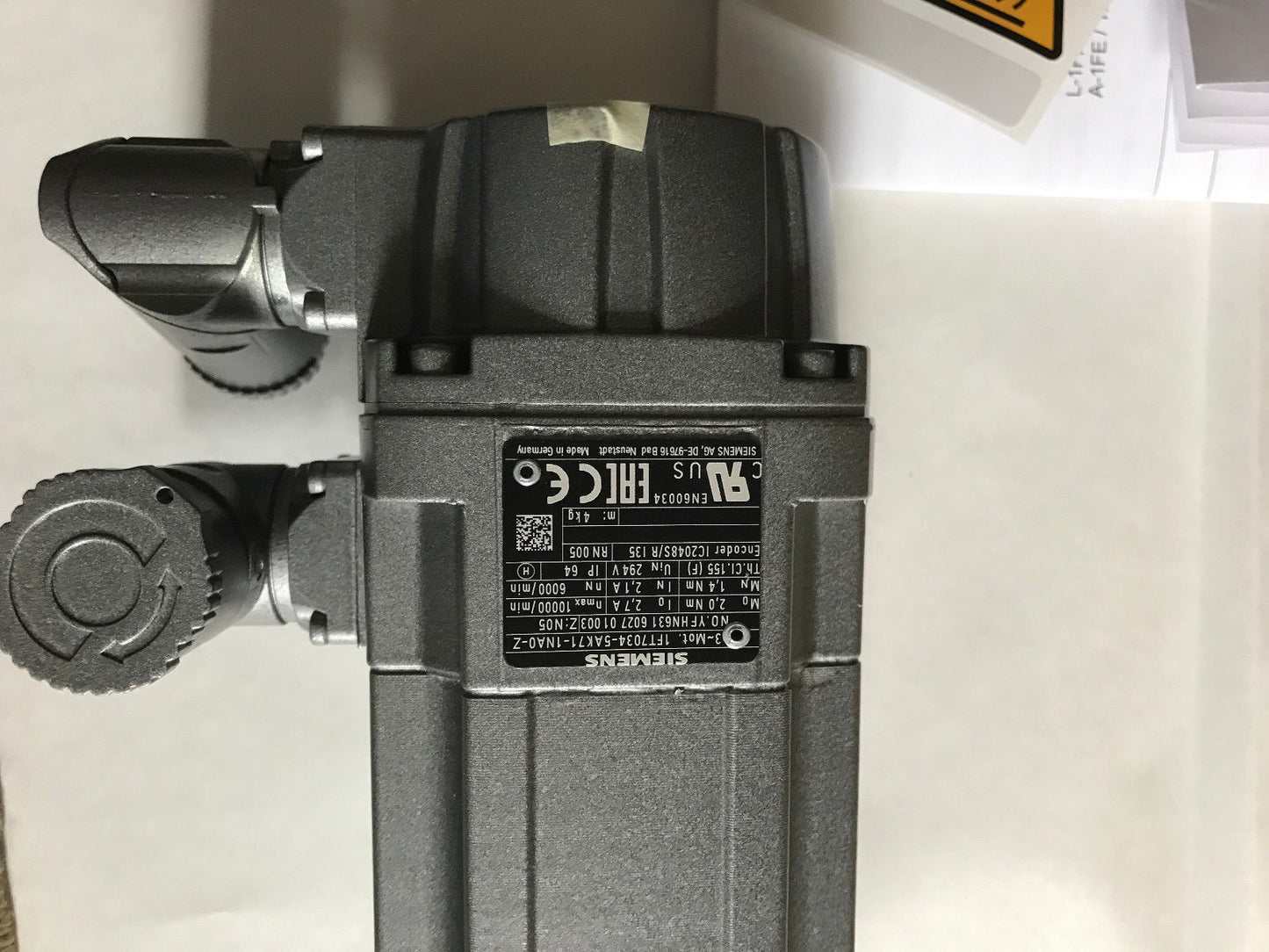 Siemens 1Ft7034-5Ak71-1Na0-Z Servo Motor,3 Mot 1Ft70345ak711na0z,Yfhn631 6027,Sc