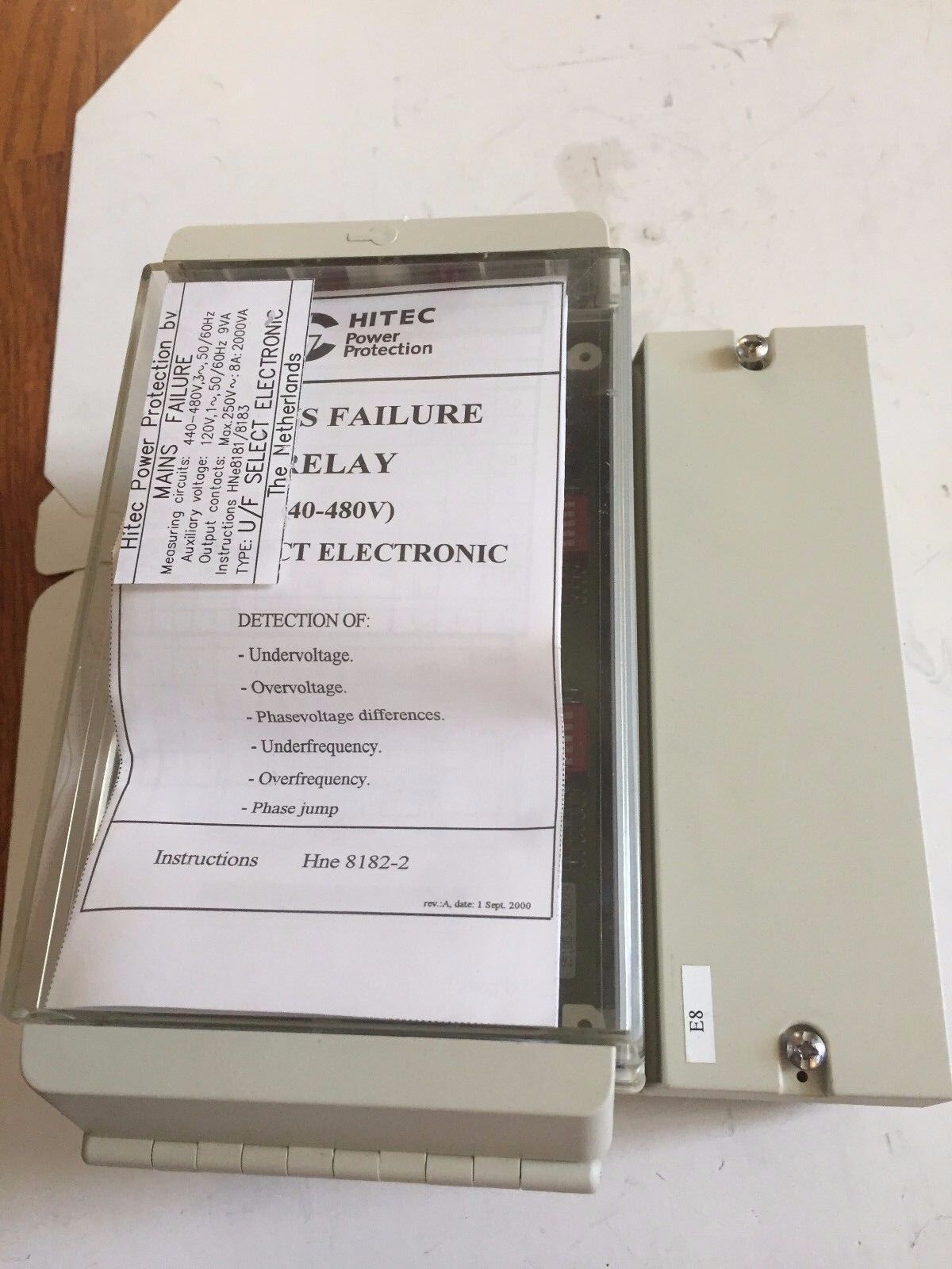 Hitec Holec 6989005B1,Uselect Hh U/F Select Mains Failure Relay 81822,8812095,Cv