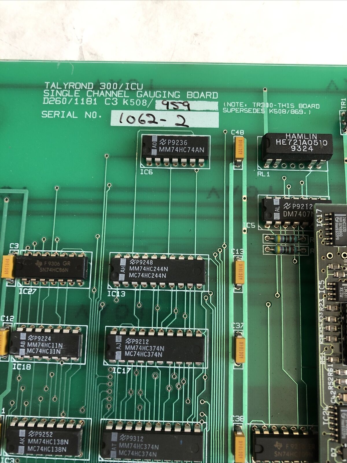 Talyrond 300/Icu Single Channel Gauging Board D260/1181 C3 K508/959,K508/1100,Er
