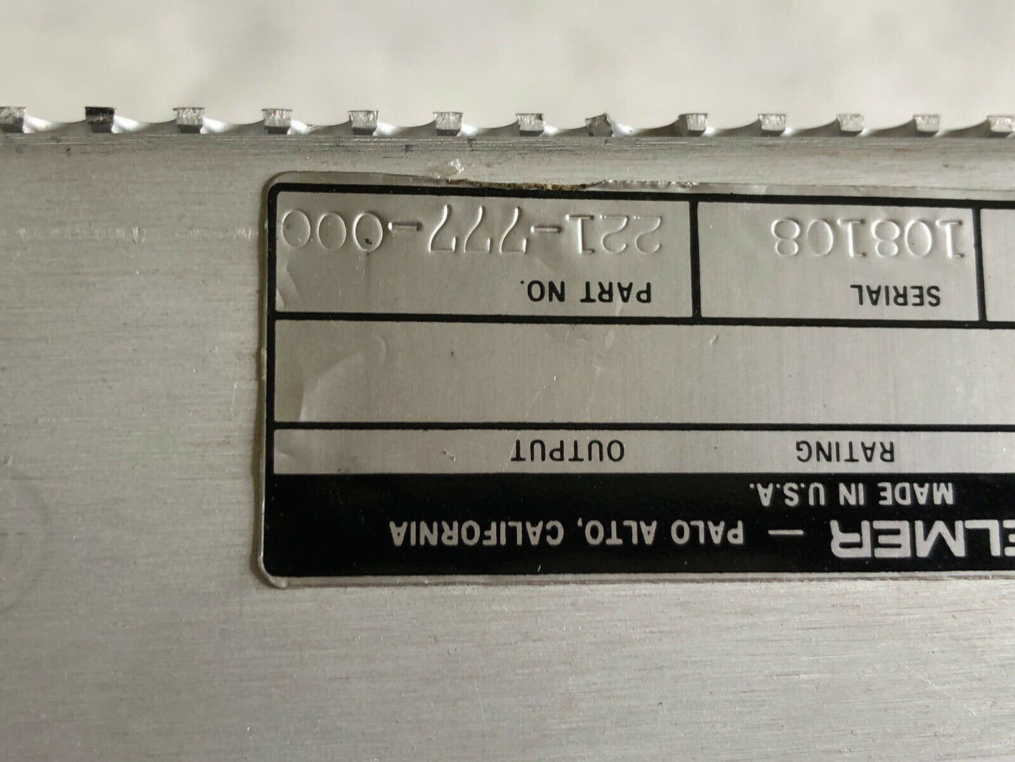 Perkin-Elmer 221-777-000 Rf,Rev 0,Rf Power Stabilizer,Perkin-Elmer Rev O,Sr