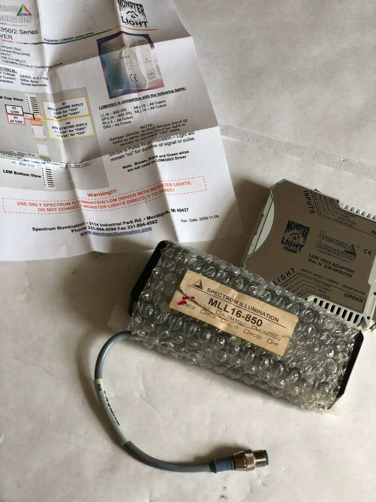 New Spectrum Illumination Mll16-850,Ldm 350/2 Adapter Controller,Am