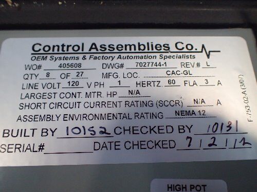 New Sick 405608 Bar Code Scanner Control Box,Chry-04,7027744,12290008,115Vac,Bu