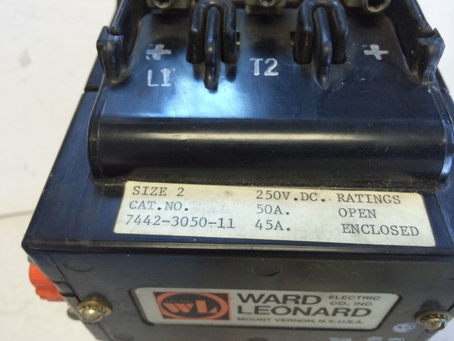 Ward Leonard 7442-3050-11 Contactor, Size 2, 250Vdc, 50A,Fg