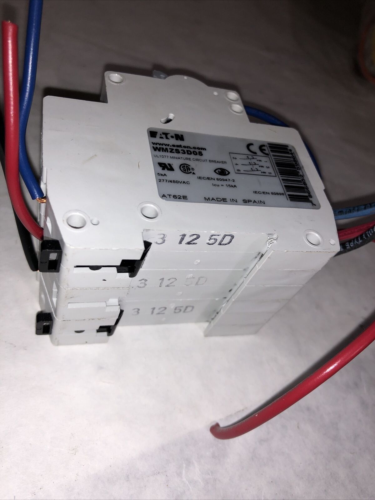 Eaton D5 Wm Zs3d05 Circuit Breaker At62e,Fg