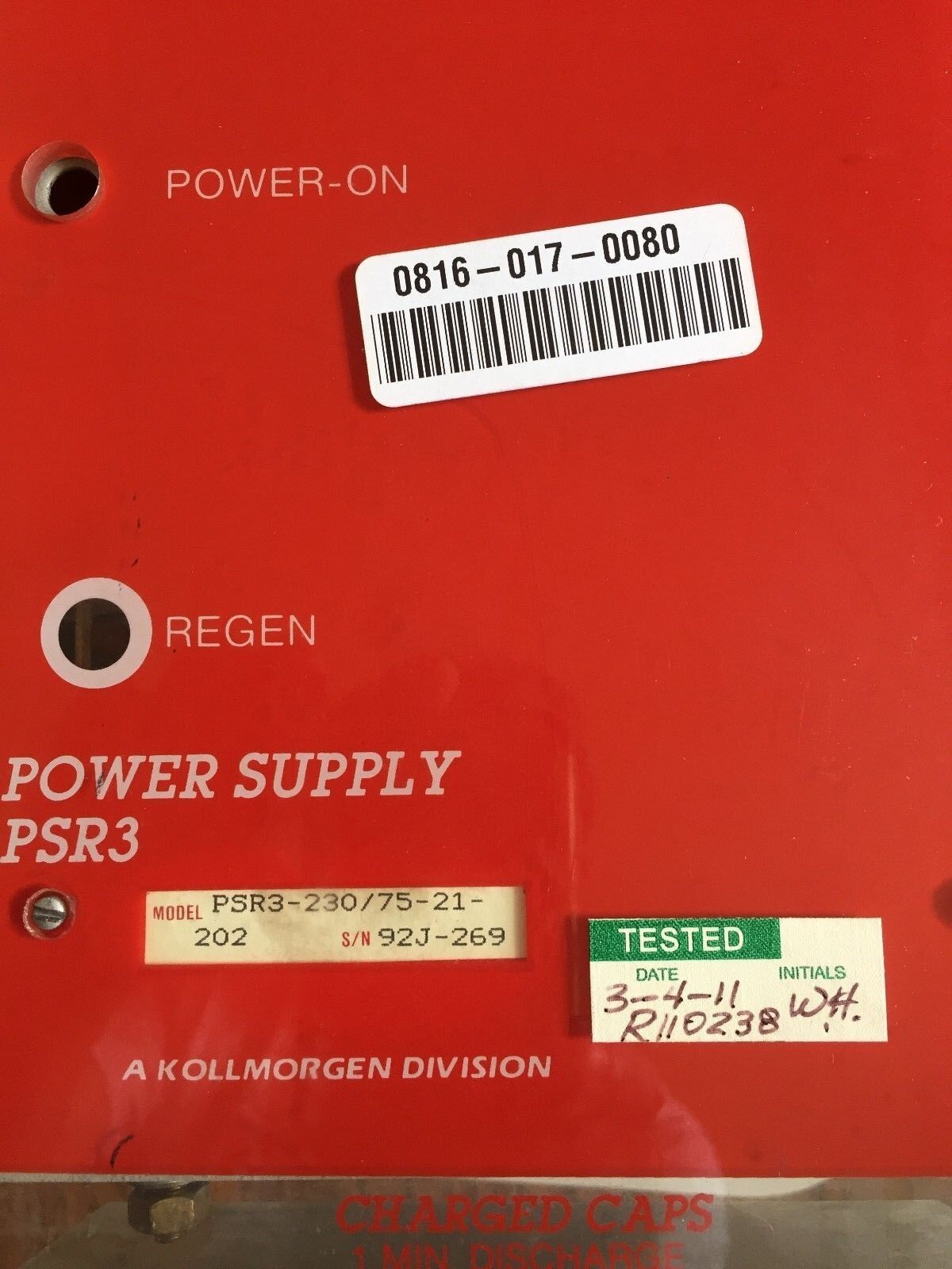 Industrial Drives Psr3-230/75-21-202,Psr3 Kollmorgen Power Supply,Br