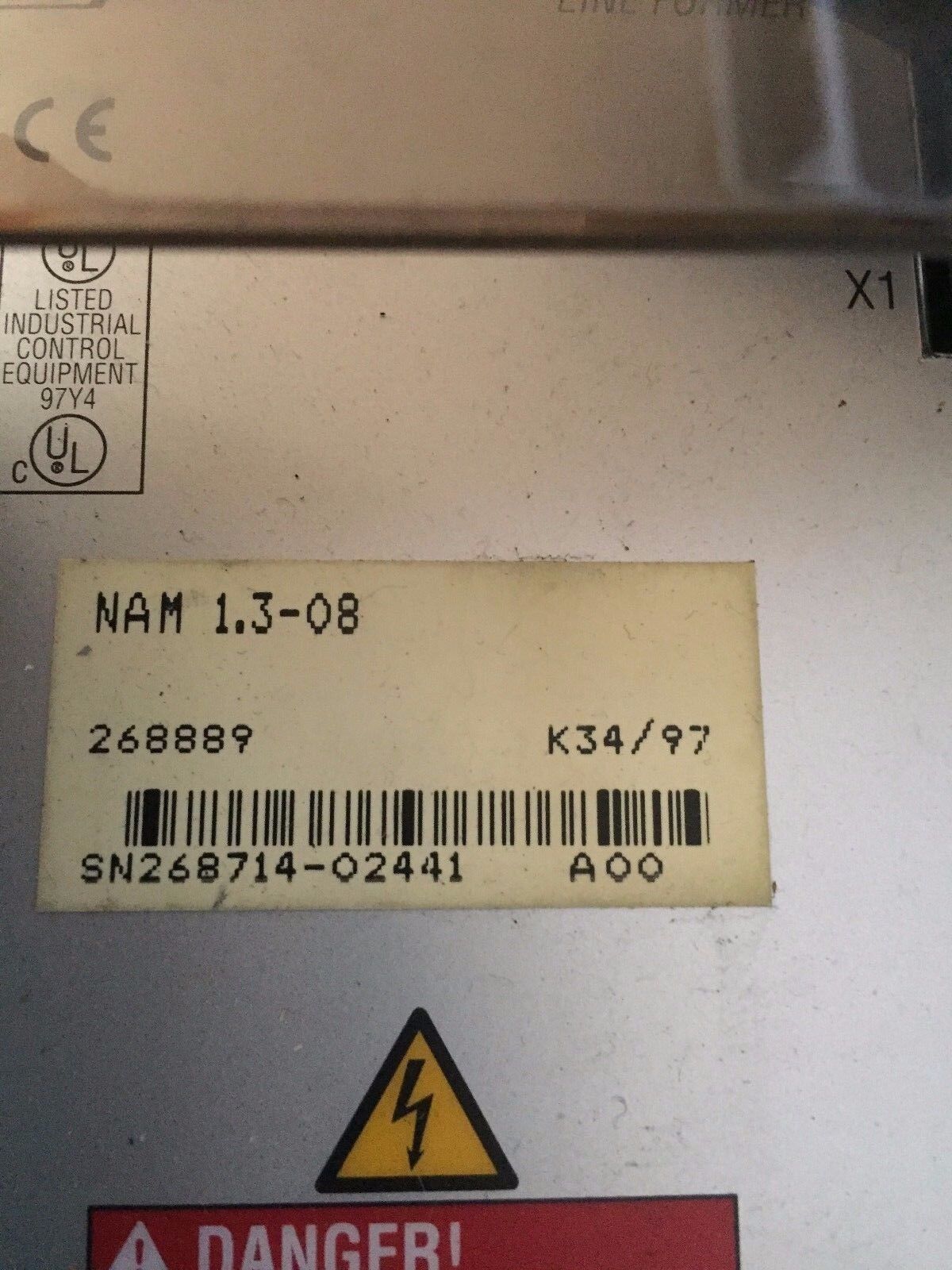 Indramat Nam 1.3-08, Indramat Nam 1.3-O8 Ac. Servo Line Former,Nam 1,3-08,Ac