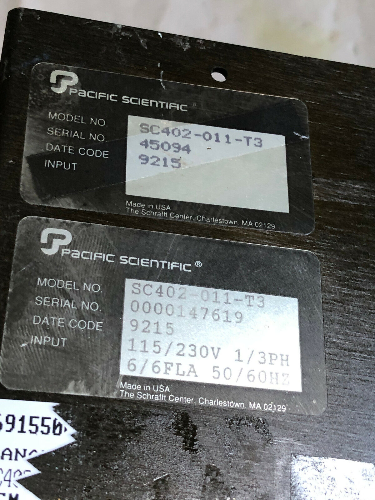 Pacific Scientific Sc402-011-T3,105-040200-02, 115/230V 6/6Fla 1/3Ph Control,Ei