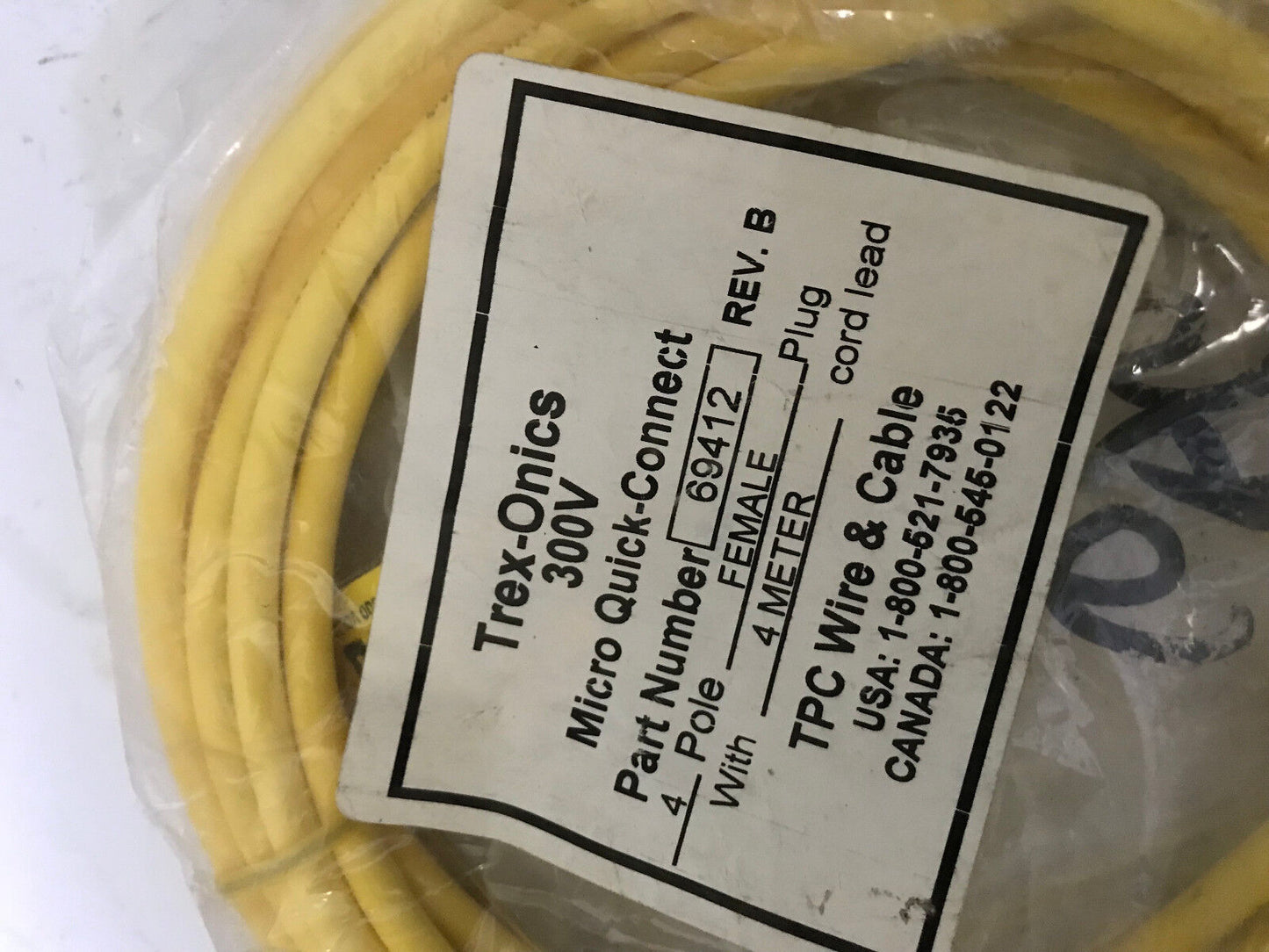 New Trex-Onics 69412,300V Micro Quick Connect Part # 69412,Em